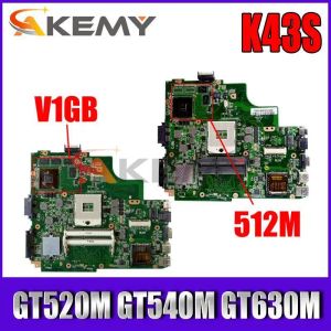 Carte mère de carte mère carte mère avec GT520M GT540M GPU pour ASUS K43SJ K43SV K43SM A43S X43S K43S HM65