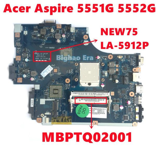 Placa base MBPTQ02001 MB.PTQ02.001 para Acer Aspire 5551G 5552G Laptop Motherboard New75 LA5912P Parrilmor