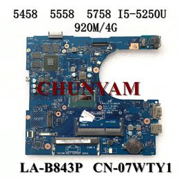 Motherboard NIEUW I55250U 920M 4G voor Dell Inspiron 5558 5458 5758 Laptop Notebook Motherboard AAL10 Lab843p CN07WTY1 7WTY1 Maineboard