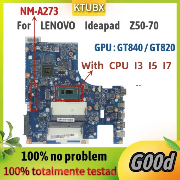 Placa base NMA273. para Lenovo IdeaPad Z5070 G5070M V2000 Motor de la computadora portátil. Con CPU I3 I5 I7.GPU: GT820/GT840 2G 100% Test Funcion