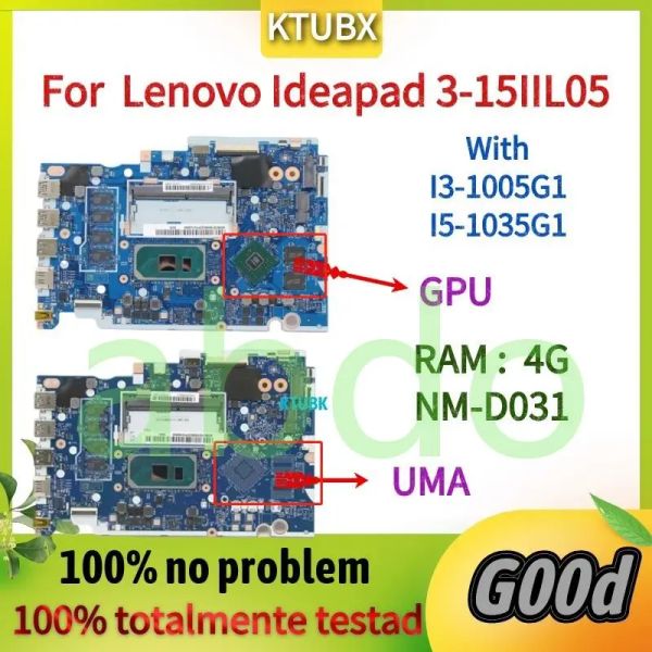 Placa base nmd031 placa base. Para Lenovo IdeaPad 315iil05 placa base portátil. Con CPU I31005G1/I51035G1 AMD 4GB RAM, 100% Test