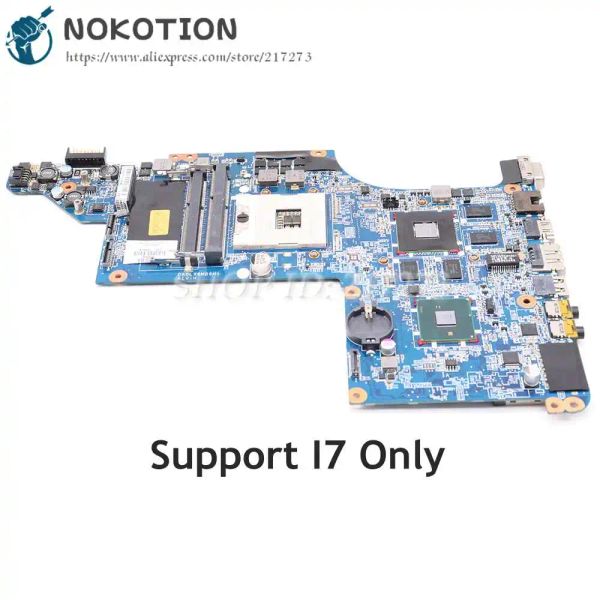 Motorboard Nokotion 605320001 615307001 placa base para computadora portátil para HP Pavilion DV7 DV74000 Tablero principal DA0LX6MB6H1 SOPORT I7 SOLO HD5650 1GB