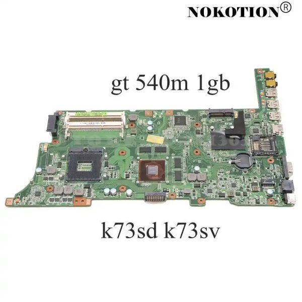 Motherboard Nokotion 60N5HMB2100D11 69N0L6M21D11 Mothebroard para la computadora portátil ASUS K73SD K73SV HM65 DDR3 GT540M 1GB CPU gratis