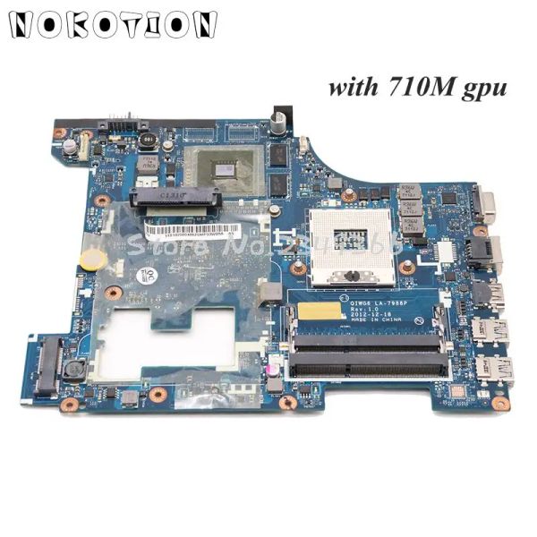 Nokotion de la carte mère pour Lenovo G580 ordinateur portable Motherboard Qiwg6 LA7988P LA7981P Carte principale HM76 DDR3 HD4000 710M Carte vidéo gratuite CPU