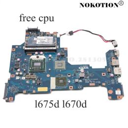 Moederbord nokotion K000103970 LA6053P laptop moederbord voor Toshiba Satellite L670D L675D Socket S1 DDR3 HD4200 Gratis CPU