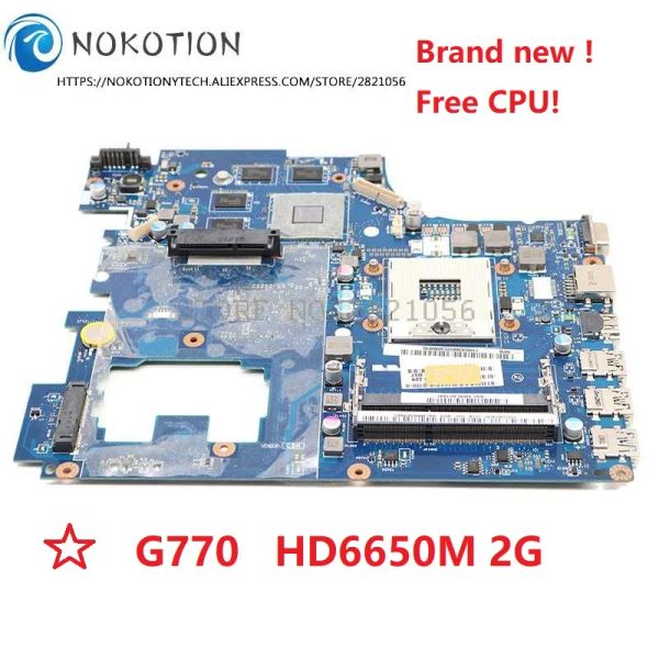 NOKOTION MOTERNE NOUVEAU ordinateur portable Motorard pour Lenovo IdeaPad G770 Y770 PIWG4 LA6758P REV: 1.0 CARTE principale HD 6650M 2G CPU GRATUIT