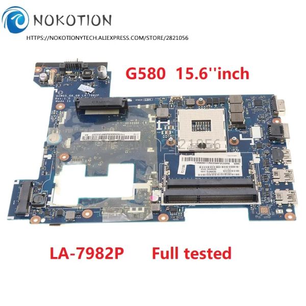 Motorboard Nokotion QiWG5_G6_G9 LA7982P PRINCIPIO PRINCIPAL PARA LENOVO P580 G580 N580 LAPTOP MTHERBODE HM76 GMA HD DDR3 CPU gratis 15.6 pulgadas