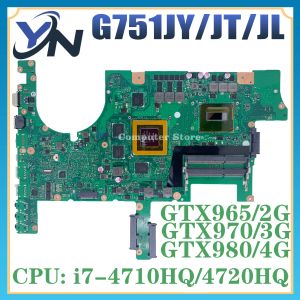 Cartes de cartes mère Boîte principale pour ASUS ROG G751JY G751JT G751JL G751J G751 ordinateur portable Motorard I7 CPU GTX965M / 2G GTX970M / 3G GTX980M / 4G