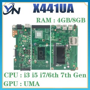 Motherboard Notebook X441UA Mainboard voor ASUS X441UV X441U F441U A441U X441UVK X441UAK LAPTOP MOEDER BORD 4405U I3 I5 I5 I7 I7 I7 RAM4GB/8 GB