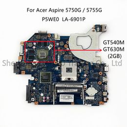Moederbord Origineel voor Acer Aspire 5750 5755G NV57 5750G Laptop Motherboard P5We0 LA6901P met HM65 GT540M/630M 2 GBGPU 100% volledig getest
