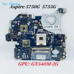 Placa base P5WE0 LA6901P Motor de placa base para Acer Aspire 5750 5750G 5755 5755G Laptop placa base HM65 GT540M/GT630M/GT610M/GT520M 1G/2G GPU