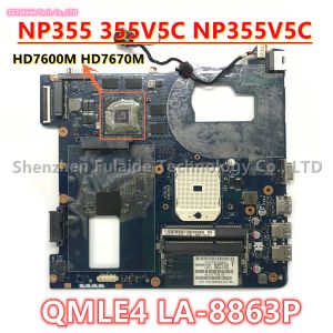 Moederbord QMLE4 La8863P voor Samsung NP355 355V5C NP355V5C Laptop Moederbord met HD7600M HD7670M GPU BA5903568A BA5903402A 100% Work