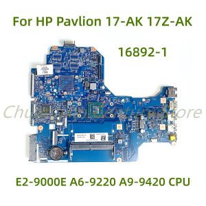 Moederbord geschikt voor HP Pavlion 17AK 17ZAK Laptop Motherboard 168921 met E29000e A69220 A99420 CPU 100% getest volledig werk