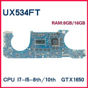 Moederbord ux534ft mainboard voor asus zenbook 15 bx534ft bx5333ftc ux534ftc rx534ftc laptop moederbord i5 i7 8e 10e gtx1650 8GB 16GBRAM