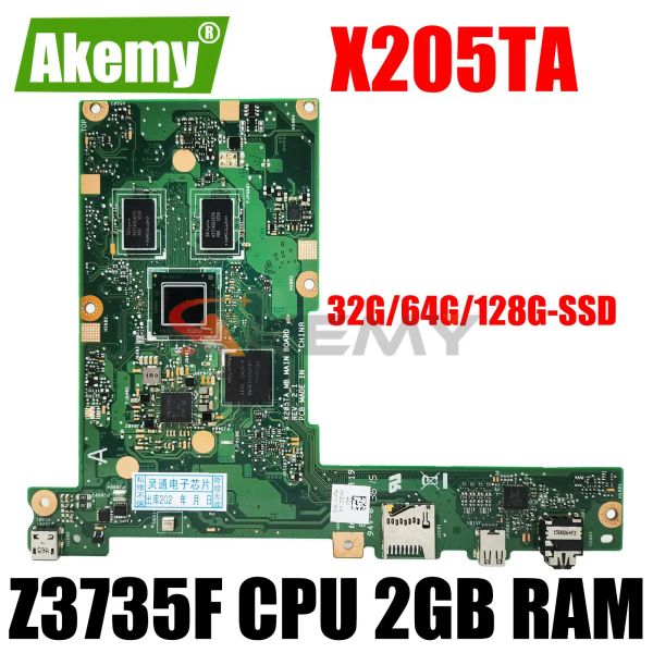 Carte mère X205TA Branche mère pour ordinateur portable pour ASUS X205TA X205T NOTAGE Motorard Board Contexte Z3735F CPU 2GB RAM 32G 64G 128G SSD