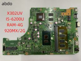 Carte mère X302UA Boîte principale Rev 2.0 pour ASUS X302U X302UV X302UA ordinateur portable carte mère 90NB0BM0R00010 avec i3 i56th0 RAM4G GT920MX 2GB