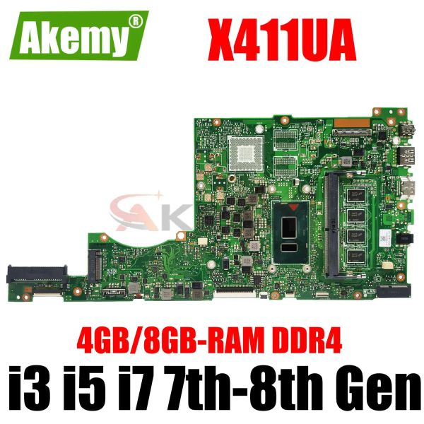 Carte mère X411UA Boîte principale pour Asus Vivobook 14 X411U K411UA ordinateur portable Motherboard i3 i5 i7 7th / 8rh 4gb / 8gbram Uma Main Board