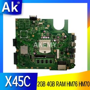 Carte mère X45C pour ordinateur portable Carte mère pour ASUS X45VD X45V X45C Boîte mère d'origine Original W / 2GB 4 Go RAM HM76 HM70 UMA