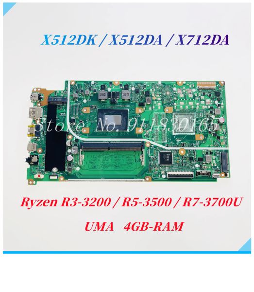 Motherboard X512DK Mainboard For Asus F512DA X512D X512DK X512DA X712DA X712DK Laptop Motherboard With R33200 R53500 R73700U CPU 4G RAM