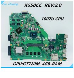 Carte mère X550CC Carte mère pour ASUS X550C X550V Y581C X550CL X552C R510C X550VB OPRODUIRE MONDE AVEC I3 I5 I7 CPU GT720M GPU 4GBRAM