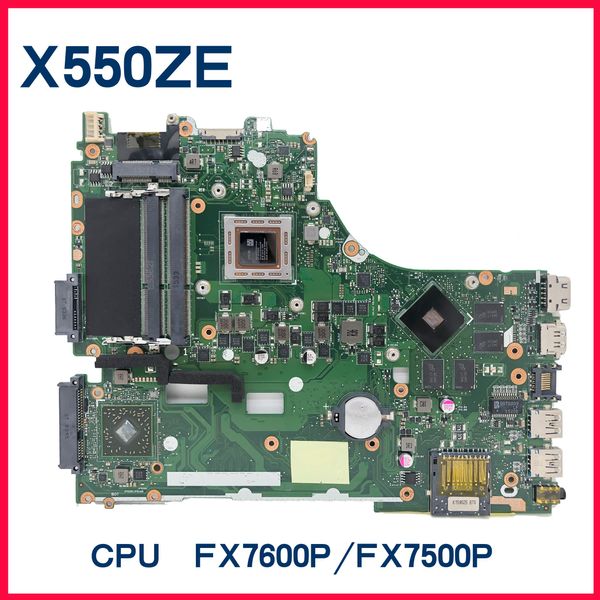 Carte mère X550ZE Branche-mère pour ordinateur portable pour ASUS A550ZE X550Z VM590Z K550ZE F550ZE Board Main FX7500 FX7600 A107400P A87200P 100% Test complètement