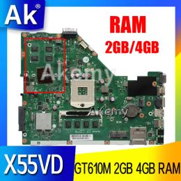 Carte mère X55VD Boîte principale 2 Go 4 Go de RAM pour ASUS X55V X55VD Motorard Rev2.0 REV2.1 TEST TEST TESTO