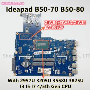 Moederbord ZIWB2/ZIWB3/ZIWE1 LAB092P voor Lenovo IdeaPad B5070 B5080 Laptop Motherboard met 2957U 3205U 3558 3825 I3 I5 I5 I7 I7 4/5e gen CPU