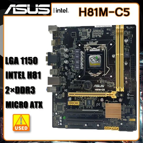 Cartes mères 1150 Carte mère H81MC5 Motherboard Intel H81 LGA 1150 DDR3 16 Go PCIe 2.0 USB3.0 Micro ATX pour Core i54430 CPUS