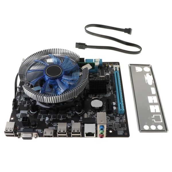 Placas base 1Set HM55 Computer Motherboard i3 I5 LGA 1156 4G Memory Cooler Ventilador Atx Desktop Computer Board Juego principal Accesorios de ensamblaje de juegos