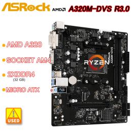 Moederborden A320 A320m moederbord asrock A320MDVS AM4 Motherboard Ryzen 5 5600 CPU 2XDDR4 32GB PCIE 3.0 SATA3 USB 3.1 DVID MICRO ATX