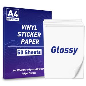 Cartes mères A4 Feuilles de papier adhésive Autocollant étiquette imprimable papier glossé pour imprimante à jet