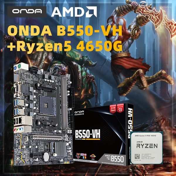 Cartes mères AMD Ryzen 5 4650G R5 ONDA B550-VH Micro-ATX B550M carte mère sans refroidisseur