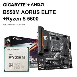 Cartes mères AMD Ryzen 5 5600 R5 5600 CPU + Gigabyte B550M