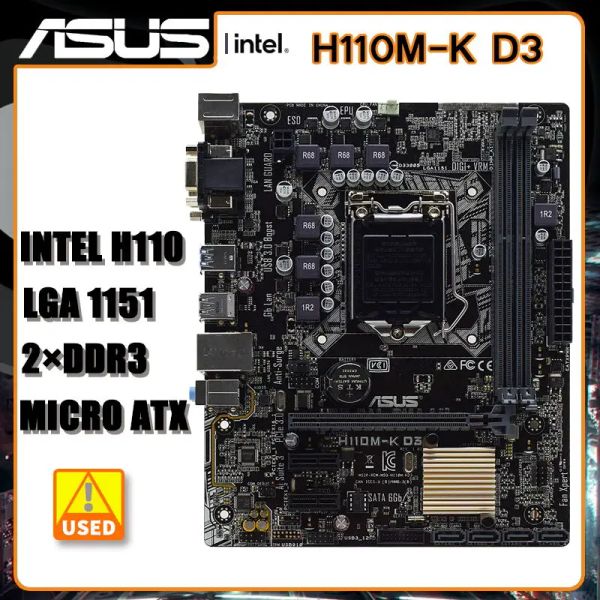 Placas base ASUS H110MK D3 LGA 1151Motherboard DDR3 Intel H110 Motherboard 32GB CIE 3.0 USB3.0 PCIe 3.0 Micro Atx Fortcore I37300 CPUS