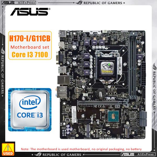 Placas base ASUS H170I/G11CB +I3 7100 CPU LGA 1151 Kit de placa base DDR4X2 32GB Intel H170 Papelera USB3.0 Micro Atx