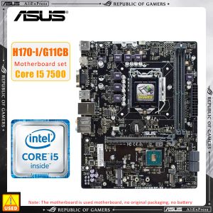 Cartes mères ASUS H170I / G11CB + I5 7500 CPU LGA 1151 Kit de carte mère DDR4X2 32GB Intel H170 Motorard USB3.0 Micro ATX