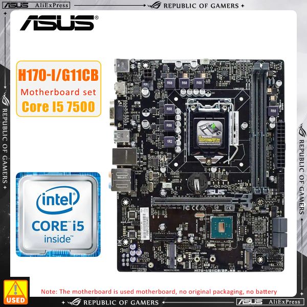 Placas base ASUS H170I/G11CB +I5 7500 CPU LGA 1151 Kit de placa base DDR4X2 32GB Intel H170 Papelera USB3.0 Micro ATX