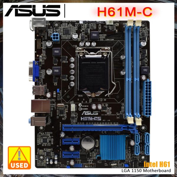 Placas base ASUS H61MC LOMPLAY LGA1155 LGA 1155 MATRA DDR3 Intel H61 16GB USB 2.0 SATA III Micro Atx para Core i32130 I53340