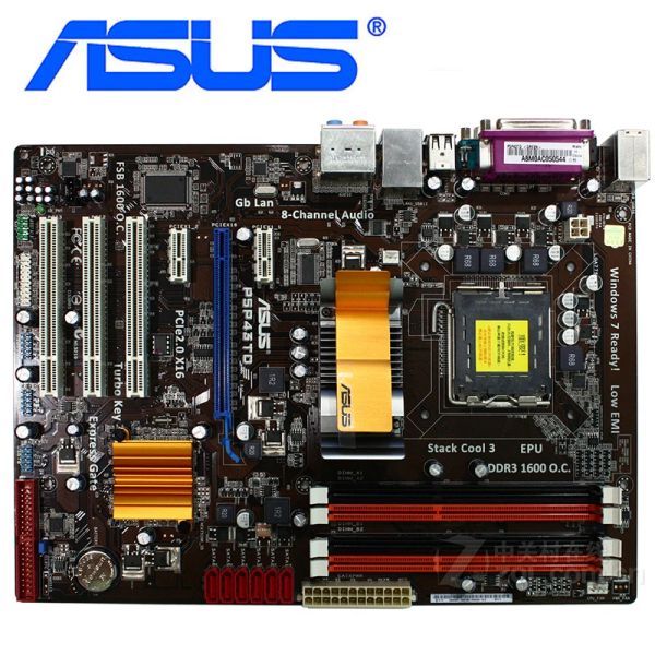 Placas base ASUS P5P43TD Placas base LGA 775 DDR3 16GB para Intel P43 P5P43TD Desktop Board Systemboard SATA II PCIe X16 Usado AMI BIOS