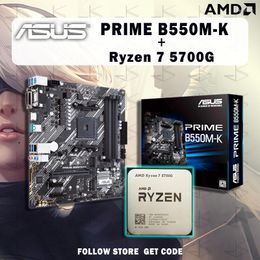 Cartes mères ASUS PRIME B550M-K AMD Ryzen 7 5700G R7 CPU Suit Socket AM4 /sans refroidisseur