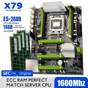 Cartes mères ATermiter x79 Turbo Motor Board LGA2011 ATX Combos E5 2689 CPU 4PCS x 4 Go = 16 Go DDR3 RAM 1600MHz PC3 12800R PCIE NVME M.2 SSD