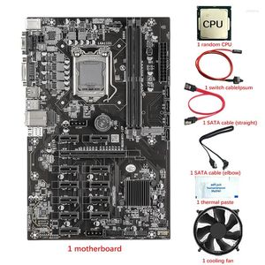 Cartes mères B250 12 PCIE BTC Mining Carte mère avec ventilateur CPU Câble de commutateur de pâte thermique 2 SATA LGA1151 DDR4 SATA3.0 USB3.0 VGA