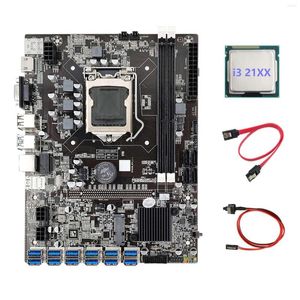 Cartes mères B75 ETH Mining Motherboard I3 21XX Câble de commutation CPU SATA LGA1155 12 PCIE vers USB MSATA DDR3 BTC