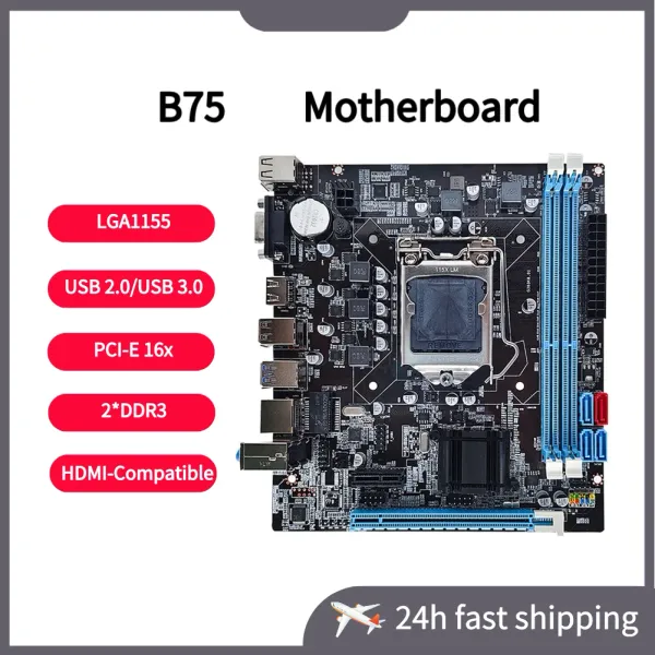 Cartes mères B75 jeu PCIE PCIE 16X DDR3 Mémoire 16 Go Ordinateur Bourse Conte de main