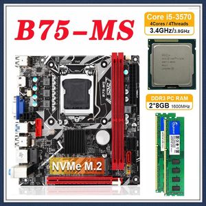 Moederborden B75-MS MINI ITX-moederbordset met I5 3570-processor LGA 1155 2 8GB 16GB 1600Mhz DDR3 RECC RAM Ondersteuning USB3.0 SATA3.0 NVME