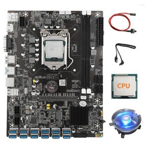 Moederborden B75 USB BTC Mijnbouw Moederbord CPU Koelventilator SATA Kabel Schakelaar 12 PCIE Naar GPU LGA1155 DDR3 MSATA ETH Mijnwerker