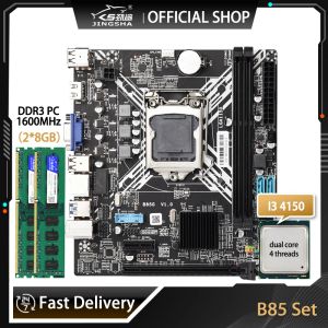 Cartes mères B85 Motherboard LGA 1150 SET avec processeur Core i3 4150 et 2 * 8 Go = 16 Go DDR3 Kit d'assemblage de bureau à mémoire de mémoire LGA1150