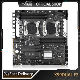 Motherboards merk Jingsha X99 Dual F2 Motherboard DDR4 LGA 2011-3 V3 RAM Max 256 GB ATX Gaming in voorraad 10 SATA 3.0 M.2 SSD