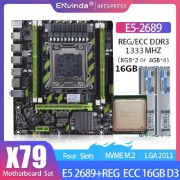 Cartes mères Envinda X79 Set LGA 2011 avec Xeon E5 2689 CPU 8GB * 2 = 16 Go Reg ECC Memory DDR3 RAM PC3 1333MHz GAMING PC PLACA X79G