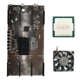 Cartes mères ETH80 B75 BTC carte mère minière G1610 ventilateur de refroidissement CPU 8XPCIE 16X LGA1155 prise en charge 1660 2070 3090 carte graphique